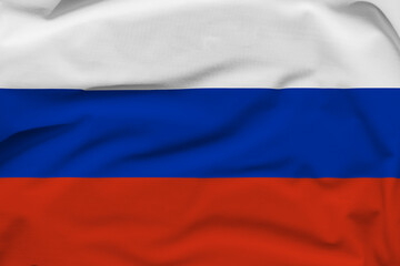 Naklejka premium Russian Federation national flag, folds and hard shadows on the canvas