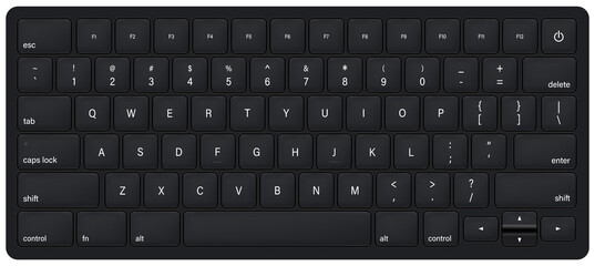 Laptop modern keyboard - vector illustration