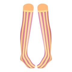 Fun stockings icon cartoon vector. Winter sock. Woman leg