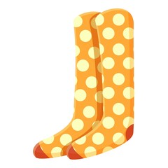 Polka stockings icon cartoon vector. Winter sock. Cotton shoes