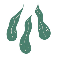 Tropical isolated green playful palm leaves. Modern abstract vector illustration