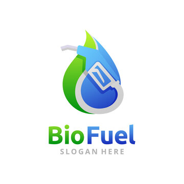 Biofuel logo design with fuel pump 