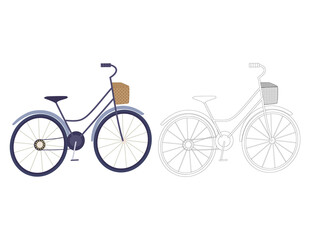 bicycle drawing for kids' coloring book