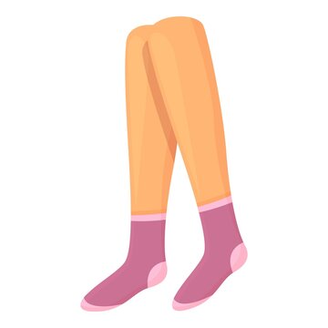 Small socks icon cartoon vector. Winter stocking. Cute foot