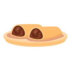 Chocolate roll icon cartoon vector. Cuisine food. Noodle menu