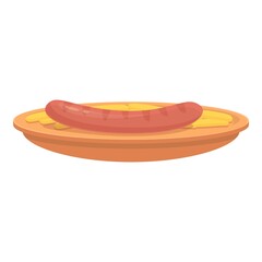 Grilled sausage icon cartoon vector. Food cuisine. Austrian beef
