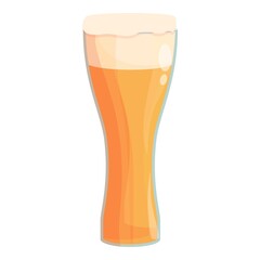 Blonde beer glass icon cartoon vector. Austrian food. Austria cuisine