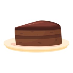 Chocolate cake icon cartoon vector. Austrian food. Restaurant menu
