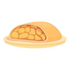 National menu food icon cartoon vector. Mustard cuisine. Roast bread