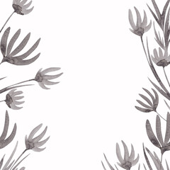 Fototapeta na wymiar Frame of watercolor crocus flowers isolated on white background