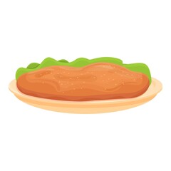 Austrian cutlet icon cartoon vector. Austria food. Restaurant cuisine