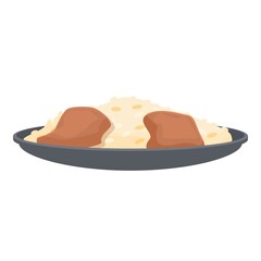 Azerbaijan meat rice icon cartoon vector. Food pilaf. Sarma meal