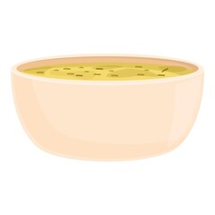 Azerbaijan soup icon cartoon vector. Chicken food. Rice menu