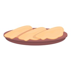 Cutted meat icon cartoon vector. Pilaf food. Cuisine soup