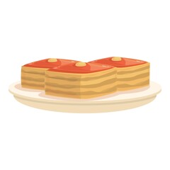 Azerbaijan baklava icon cartoon vector. Food dish. Fresh culture