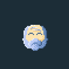 old man with white hair in pixel art style