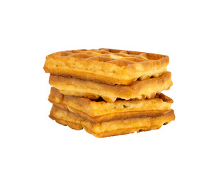 Belgian waffles isolated on white