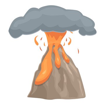 Vulcano icon cartoon vector. Volcano eruption. Natural explosion