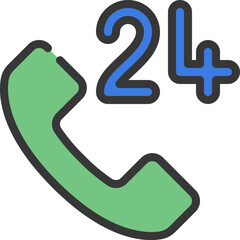 24 Hour Phone Icon