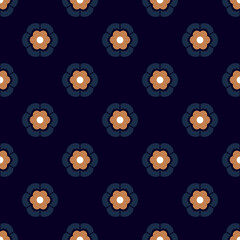 Cute small abstract flowers motif pattern continuous background. Modern decor ditsy floral fabric design textile swatch ladies dress all over print block.