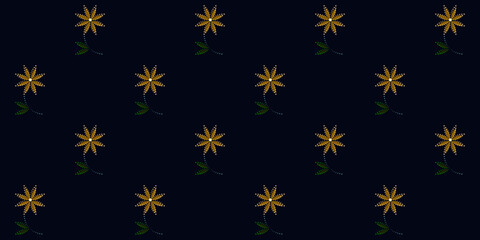 Cute small abstract flowers motif pattern continuous background. Modern decor ditsy floral fabric design textile swatch ladies dress all over print block.