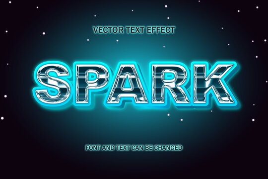 sparkling chrome blue glow light editable text effect style template background wallpaper banner poster flyer	
