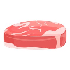 Steak meat icon cartoon vector. Cut cooking. Fat food