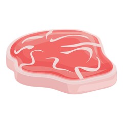 Fresh steak icon cartoon vector. Pork meat. Raw ham