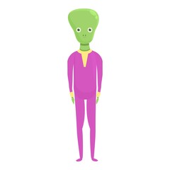 Child alien icon cartoon vector. Space ufo. Fun game