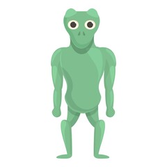 Rocket alien icon cartoon vector. Cute ufo. Green toy