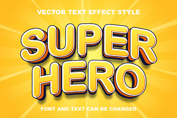 super hero orange gradient 3d editable text effect font style template background wallpaper banner poster flyer