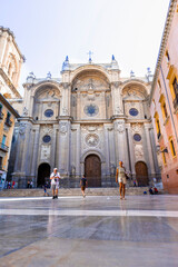 Naklejka premium Paisaje Catedral de Granada amanecer, turismo de Granada