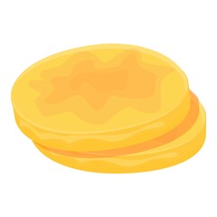 Dried pineapple icon cartoon vector. Fruit food. Dry healthy