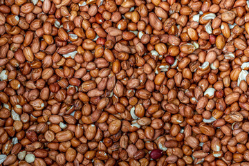 Looking down at a full frame photograph of peanuts