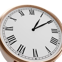 3D rendering copper classic clock on white background