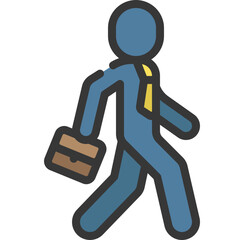 Walking With Briefcase Icon