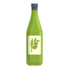 Olive oil bottle icon cartoon vector. Virgin plant. Extra drop