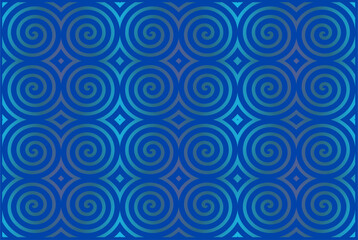 Fototapeta na wymiar Abstract vector geometric background with spirals in blue gradient color