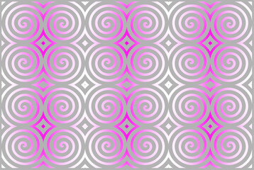 abstract vector geometric background with spirals in pink gradient color