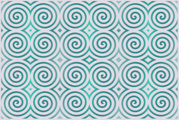 Fototapeta na wymiar abstract vector geometric background with spirals in green gradient color