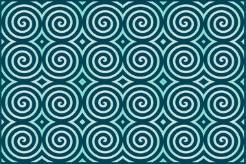 abstract vector geometric background with spirals in green gradient color