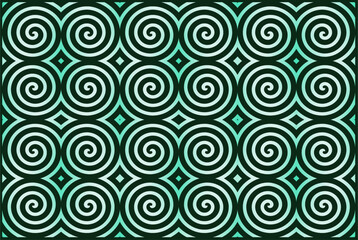 abstract vector geometric background with spirals in green gradient color