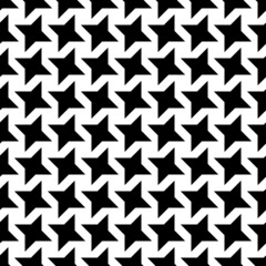 Four pointed star Line Shapes Grid. Abstract Geometric Background Design. Vector Seamless Black and White Pattern background.
