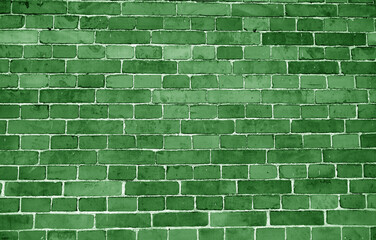 Brick wall surface in green tone.
