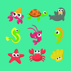 Cute Sea Animals Illustrations Collection