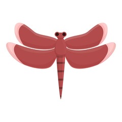 Red dragonfly icon cartoon vector. Wing bug. Summer fly