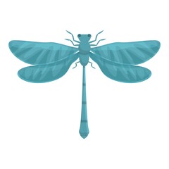 Blue dragonfly icon cartoon vector. Wing insect. Summer fly