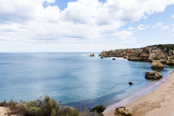 Naklejka na ściany i meble Panoramic beach view, Algarve