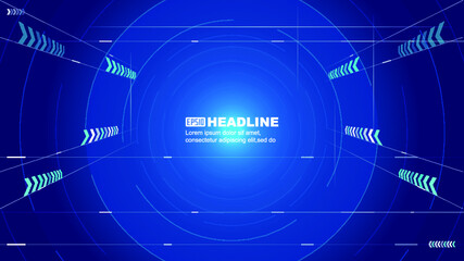 Vertically extending tunnel futuristic space science and technology vector background