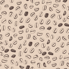 coffee beans vector seamless pattern